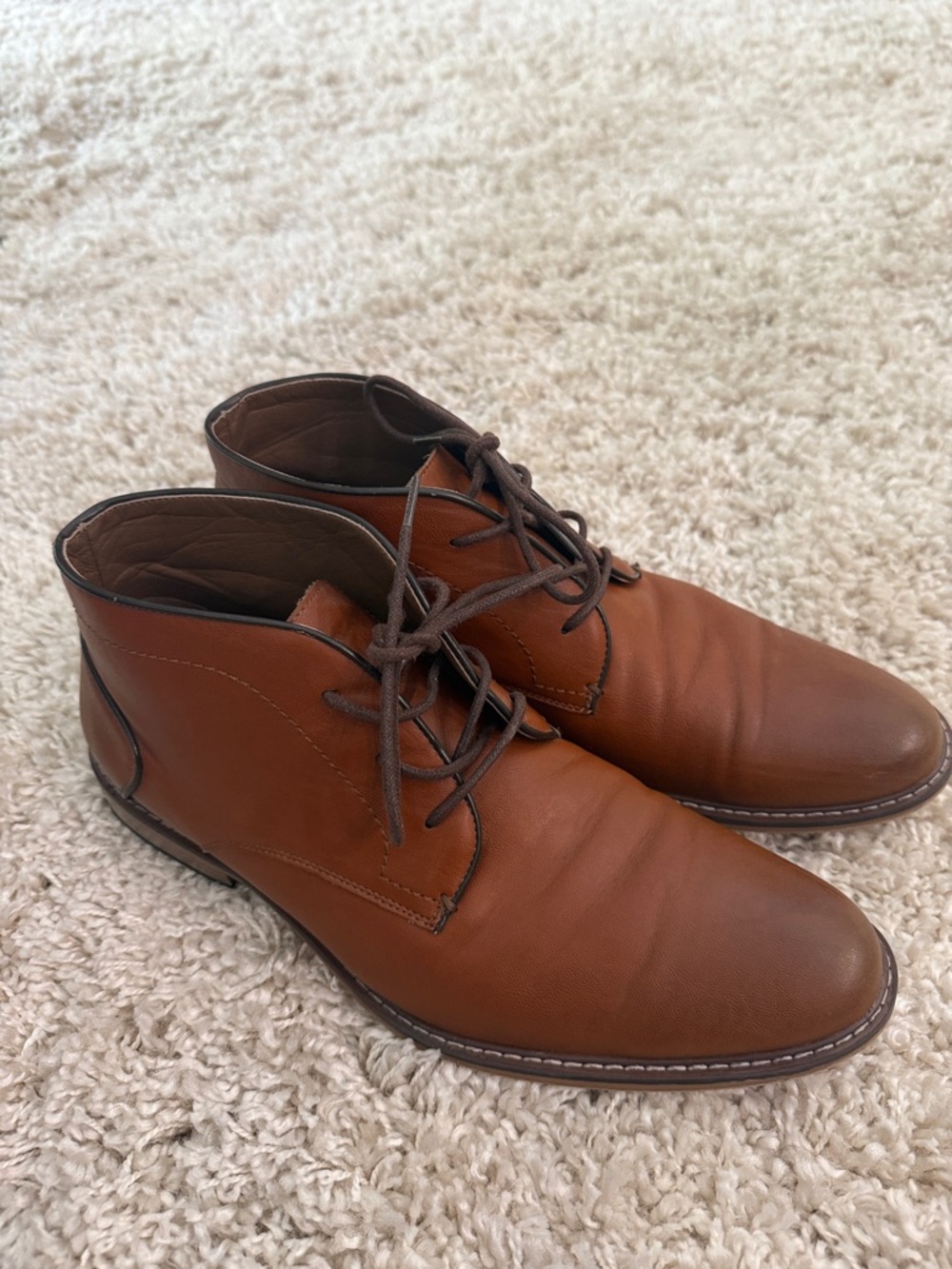 Steve Madden Men's Tan Brown Leather Chukka Boots